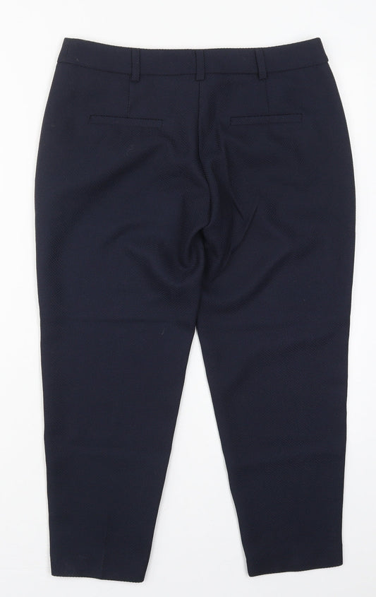 Dorothy Perkins Womens Blue Polyester Trousers Size 10 L23 in Regular Hook & Eye
