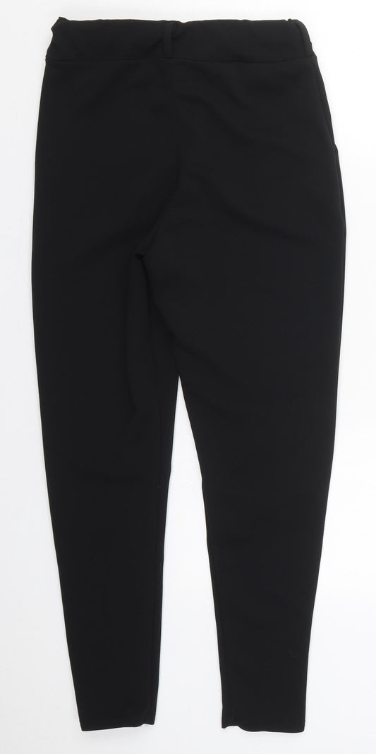 Boohoo Womens Black Polyester Carrot Trousers Size 10 L25 in Regular