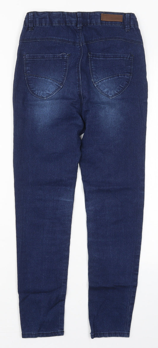 RESERVED Girls Black Cotton Skinny Jeans Size 11 Years Regular Button