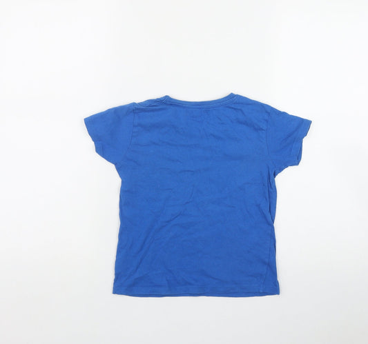 Pep & Co Boys Blue Cotton Basic T-Shirt Size 5-6 Years Round Neck - Moto MX