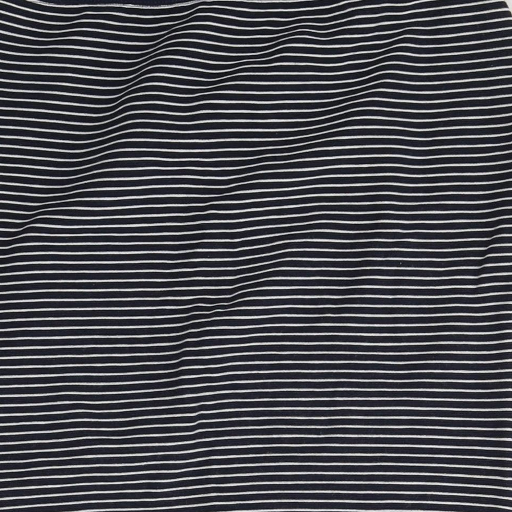 Warehouse Womens Blue Striped Cotton Mini Skirt Size 8