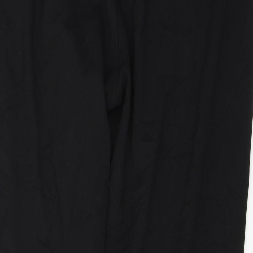 Marks and Spencer Womens Black Polyester Trousers Size 16 L30 in Regular Button