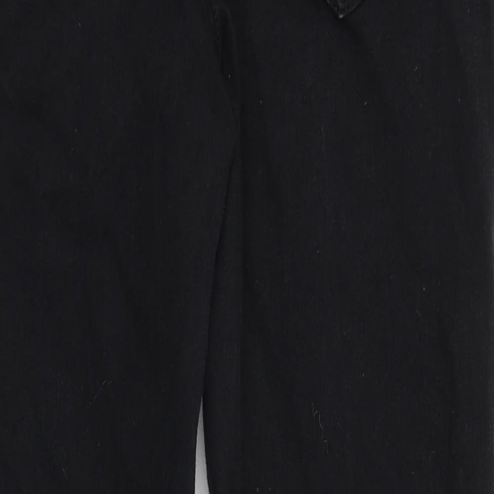 Miss Selfridge Girls Black Cotton Straight Jeans Size 10 Years L24 in Regular Zip