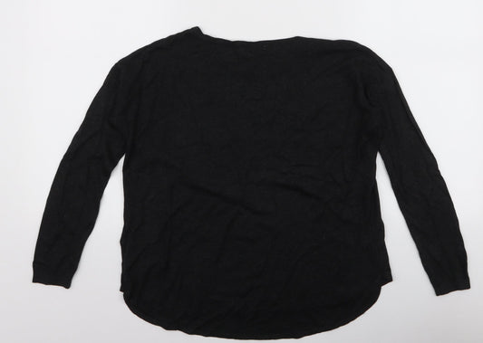 H&M Womens Grey Acrylic Jersey T-Shirt Size XS Round Neck