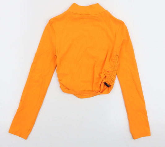 George Girls Yellow Cotton Cropped T-Shirt Size XS High Neck Pullover - Tokyo