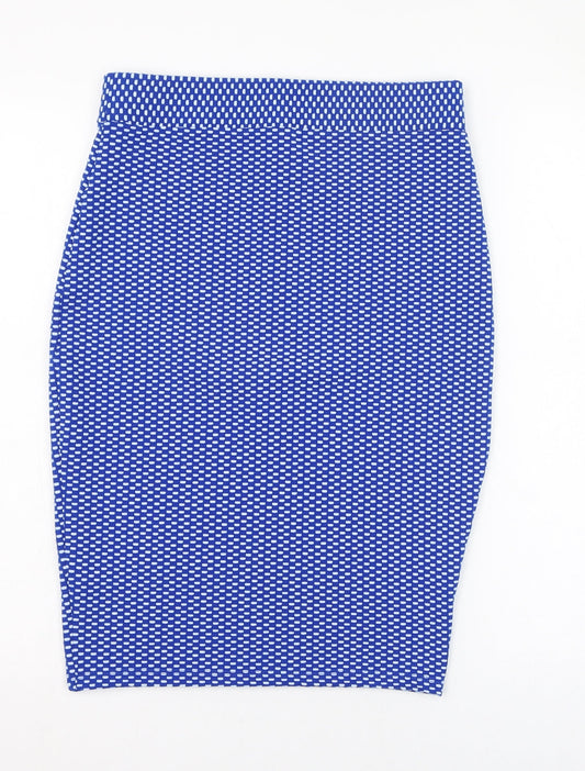 Dunnes Stores Womens Blue Polyester Straight & Pencil Skirt Size S