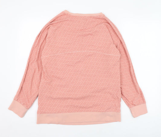 NEXT Womens Pink Geometric Cotton Pullover Sweatshirt Size S Pullover