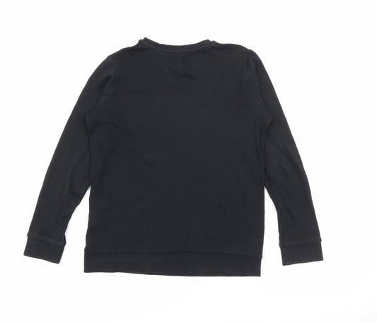 George Girls Black Cotton Pullover Sweatshirt Size 8-9 Years