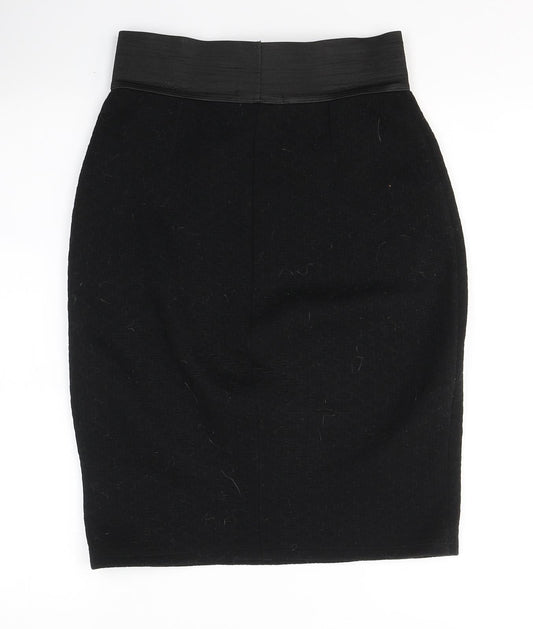 Dunnes Stores Womens Black Geometric Polyester A-Line Skirt Size S