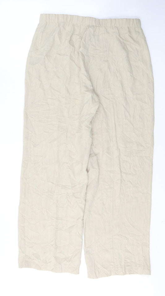 Wills Womens Beige Acetate Trousers Size 18 L29 in Regular Zip