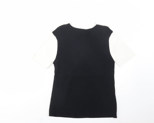 Vogue Womens Black V-Neck Viscose Pullover Jumper Size M