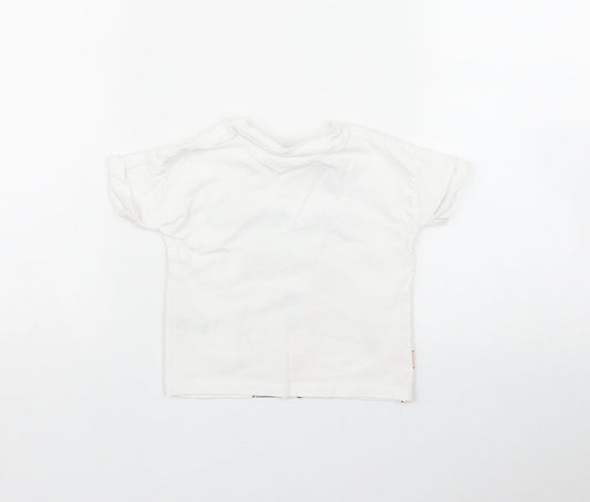 Matalan Girls White Cotton Basic T-Shirt Size 9-12 Months Round Neck - 'Hello Summer'