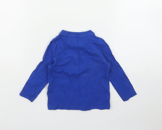 Pep&Co Boys Blue Cotton Basic T-Shirt Size 9-12 Months Round Neck - 'Legend in the making'