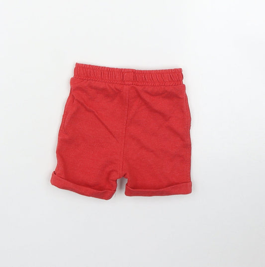 George Boys Red Cotton Cropped Trousers Size 6-9 Months