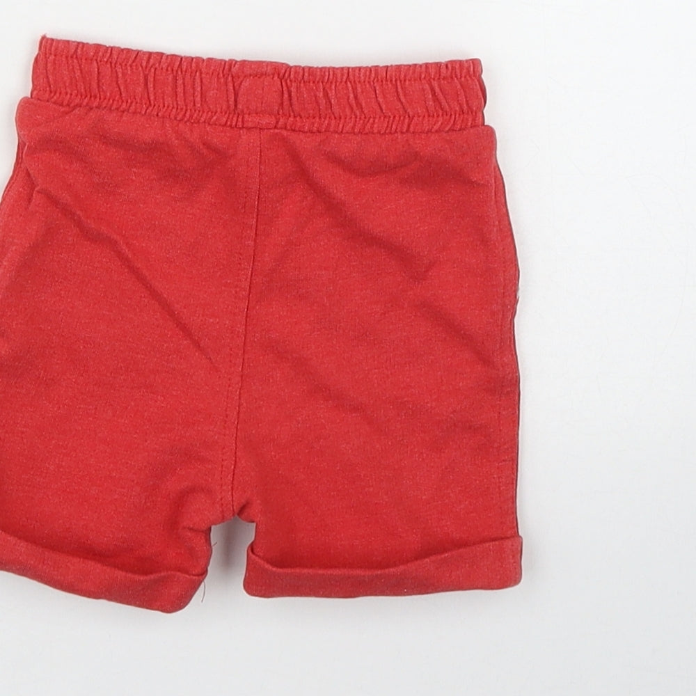 George Boys Red Cotton Cropped Trousers Size 6-9 Months