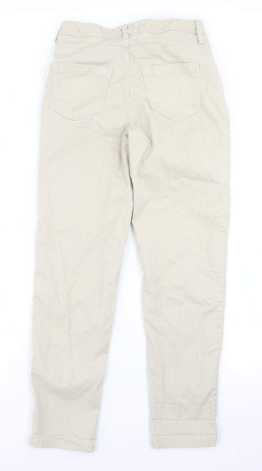 F&F Womens Beige Cotton Skinny Jeans Size 6 L27 in Regular Button