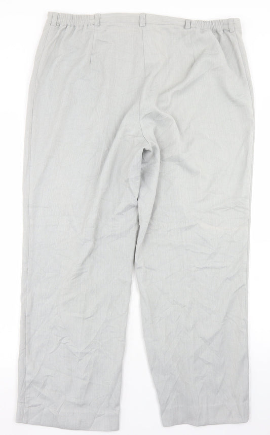 Annabelle Womens Grey Polyester Trousers Size 18 L26 in Regular Button