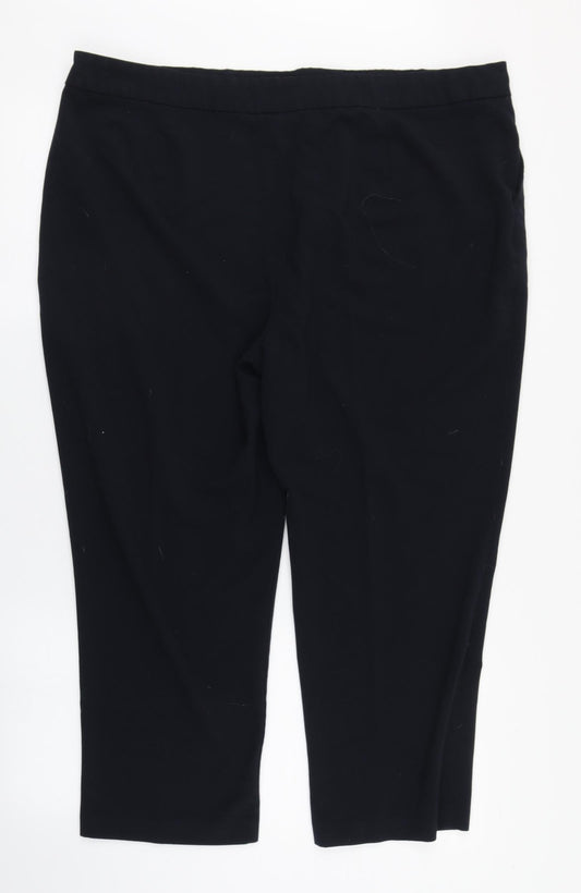 EWM Womens Blue Polyester Trousers Size 22 L24 in Regular Zip