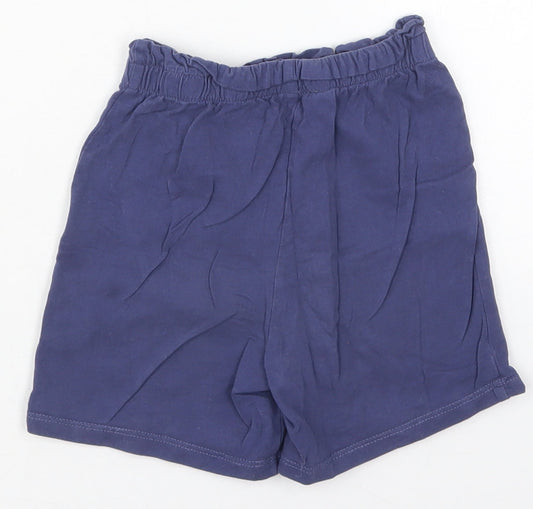 George Girls Blue Cotton Bermuda Shorts Size 5-6 Years Regular