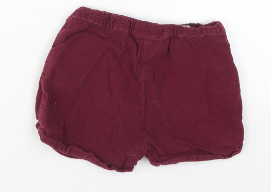 Hullabaloo Girls Purple Cotton Mom Shorts Size 4-5 Years Regular