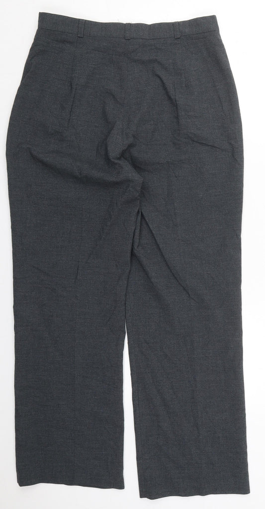 Bonmarché Womens Grey Polyester Trousers Size 14 L27 in Regular Button