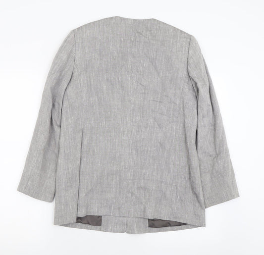 Liz Calborne Womens Grey Jacket Size 6 Button