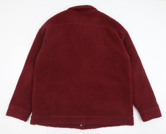 PRETTYLITTLETHING Womens Red Jacket Size 14 Button