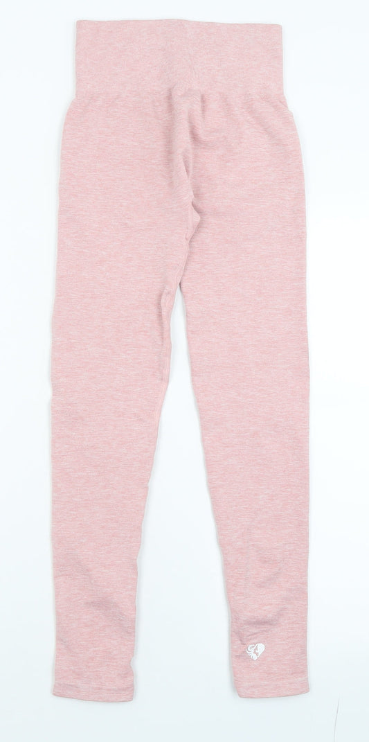 Preworn Womens Pink Polyester Capri Leggings Size 4 L26 in Regular Pullover