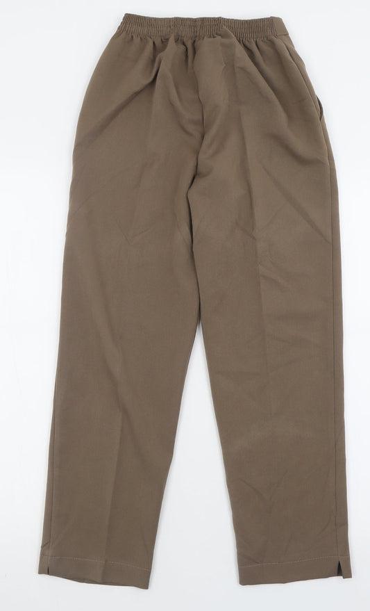 Emma Collction Womens Brown Polyester Trousers Size 10 L26 in Regular