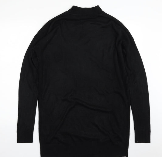 New Look Womens Black Crew Neck Acrylic Tunic Jumper Size M