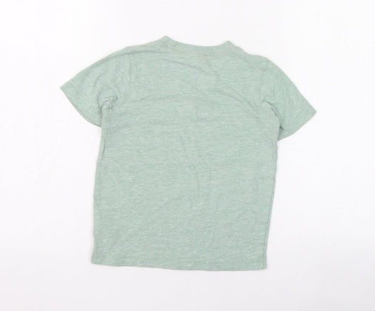 Carter's Boys Green Cotton Basic T-Shirt Size 4 Years Round Neck Pullover - American football
