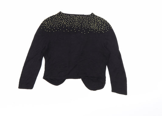 H&M Womens Black V-Neck Viscose Cardigan Jumper Size 12