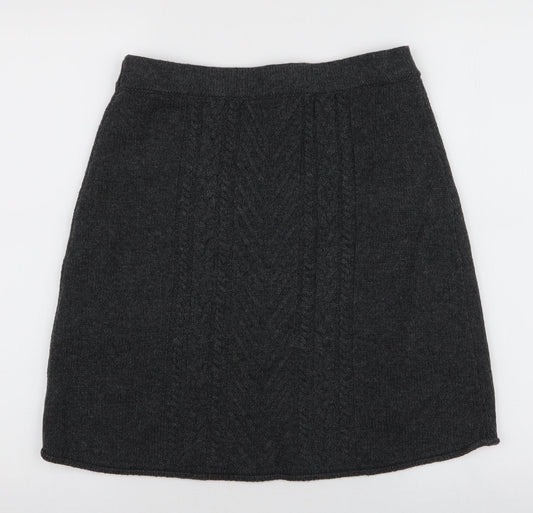 Hatley Womens Grey Acrylic A-Line Skirt Size S