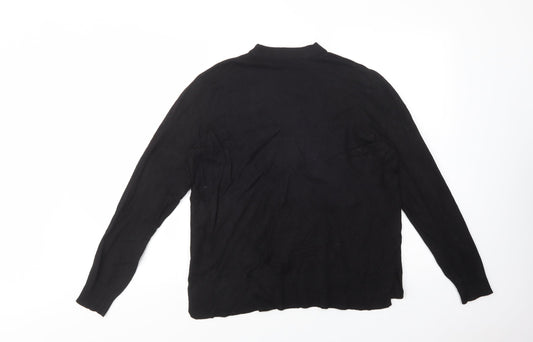 H&M Womens Black Mock Neck Viscose Pullover Jumper Size M