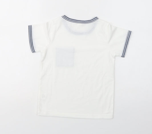 SheIn Girls White Polyester Basic T-Shirt Size 6 Years Crew Neck Pullover