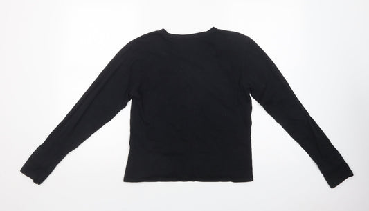 Hollister Womens Black Cotton Basic T-Shirt Size XS V-Neck