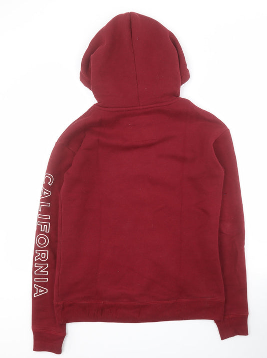 Hollister Womens Red Cotton Pullover Hoodie Size XS Pullover