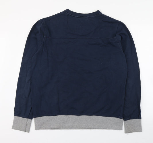Bewley & Ritch Mens Blue Round Neck Cotton Pullover Jumper Size XL