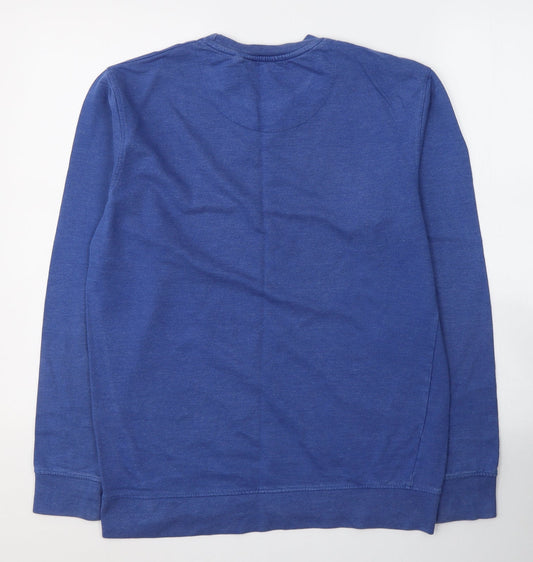 Quality Mens Blue Cotton Pullover Sweatshirt Size S - New York