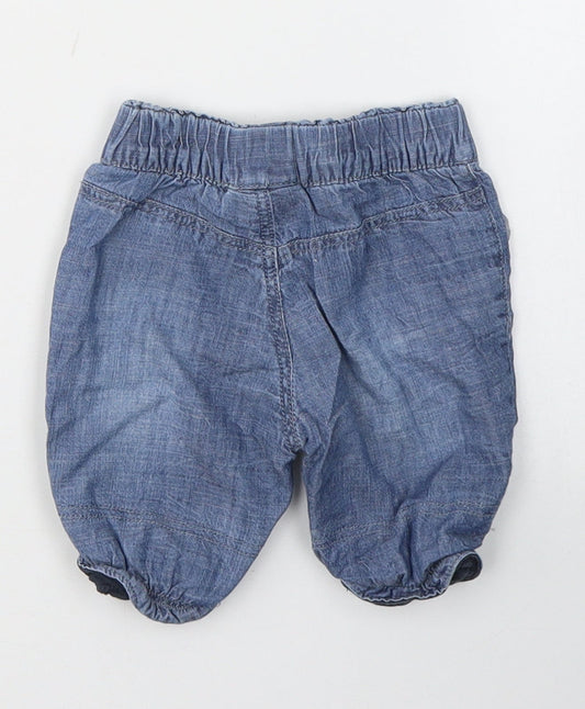 NEXT Girls Blue Cotton Cropped Jeans Size 0-3 Months Pullover