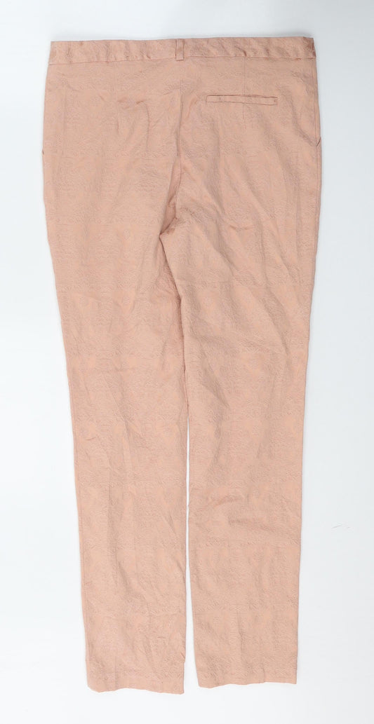 Atmosphere Womens Pink Floral Cotton Skinny Jeans Size 12 L28 in Regular Button