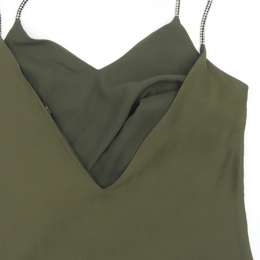 Goldie Womens Green Polyester Camisole Blouse Size S Round Neck - Plunge Back