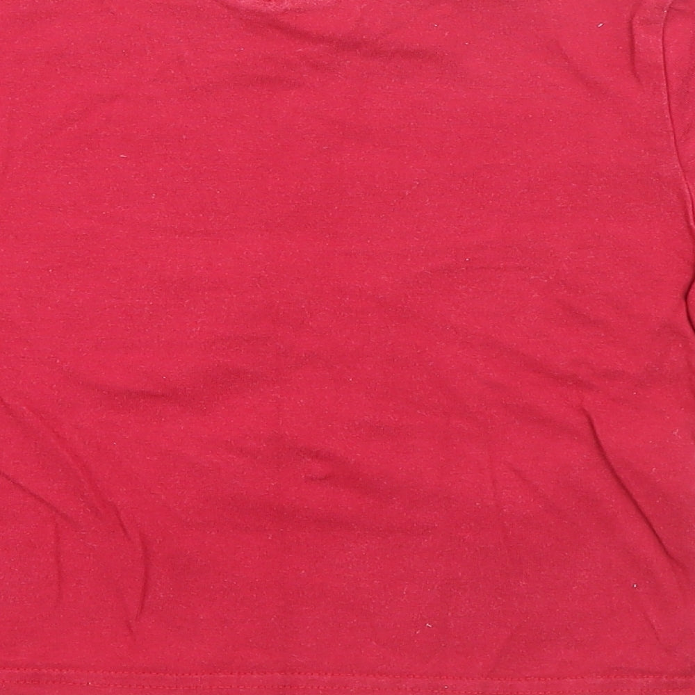 Preworn Boys Red Cotton Pullover T-Shirt Size 4 Years Crew Neck - Australia Kangaroo