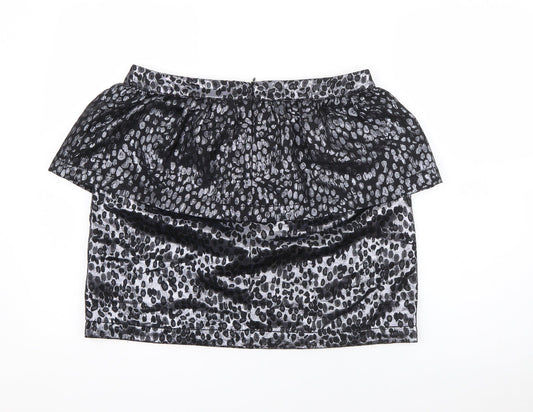 ASOS Womens Black Polka Dot Polyamide Straight & Pencil Skirt Size 14 Zip