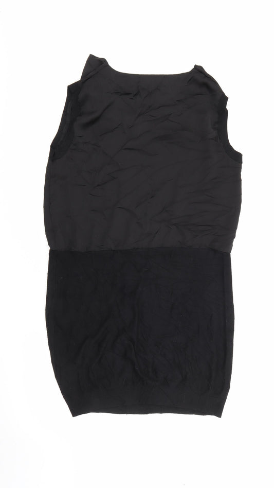 Yest Womens Black Polyester Jumper Dress Size M Cowl Neck