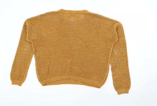 Springfield Womens Yellow Crew Neck Acrylic Pullover Jumper Size 16