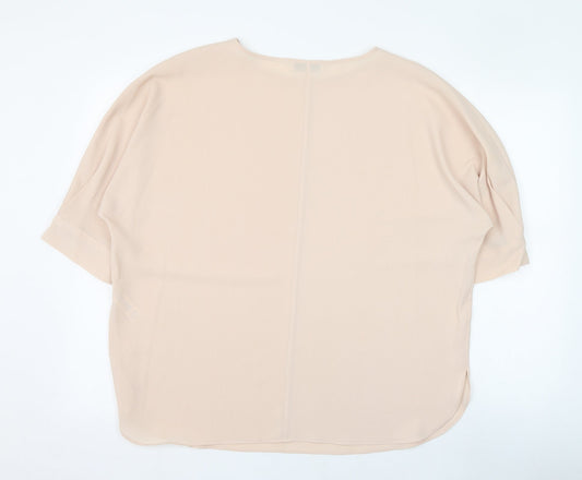 Gallery Womens Pink Polyester Tunic Blouse Size M Round Neck