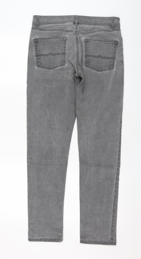 ASOS Womens Grey Cotton Skinny Jeans Size 30 L28 in Regular Zip