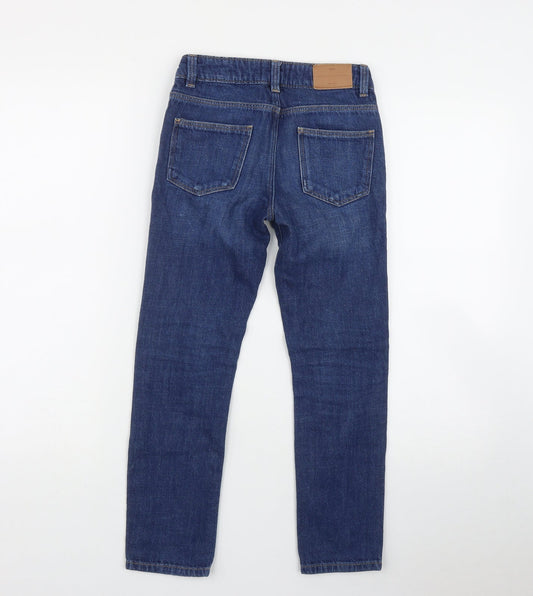 Mango Girls Blue Cotton Skinny Jeans Size 9 Months Regular Zip