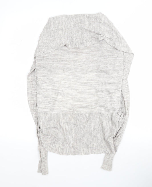 Bershka Womens Grey V-Neck Viscose Cardigan Jumper Size S